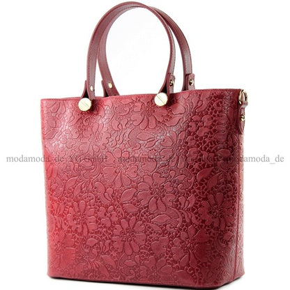 modamoda de - T132 -  ital Damentasche Shopper aus Echtleder