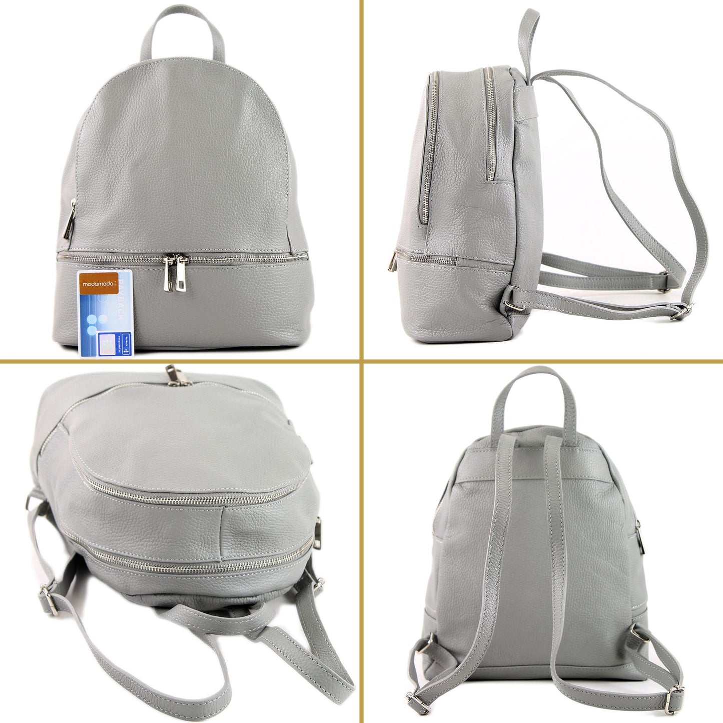 modamoda de T137 Damen Leder Rucksack Handtasche Medium handmade in Italy