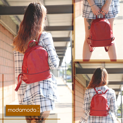 modamoda de T137 Damen Leder Rucksack Handtasche Medium handmade in Italy