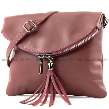modamoda de T07 / T139 Damen Leder Umhängetasche, Klein, 2 Modelle, handmade in Italy