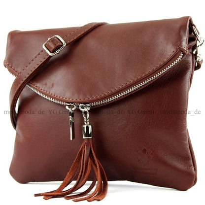 modamoda de T07 / T139 Damen Leder Umhängetasche, Klein, 2 Modelle, handmade in Italy