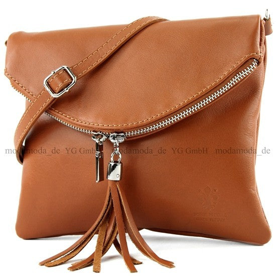 modamoda de T07 / T139 Damen Leder Umhängetasche, Klein, 2 Modelle, handmade in Italy