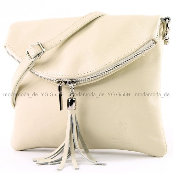 modamoda de T07 / T139 Damen Leder Umhängetasche, Klein, 2 Modelle, handmade in Italy