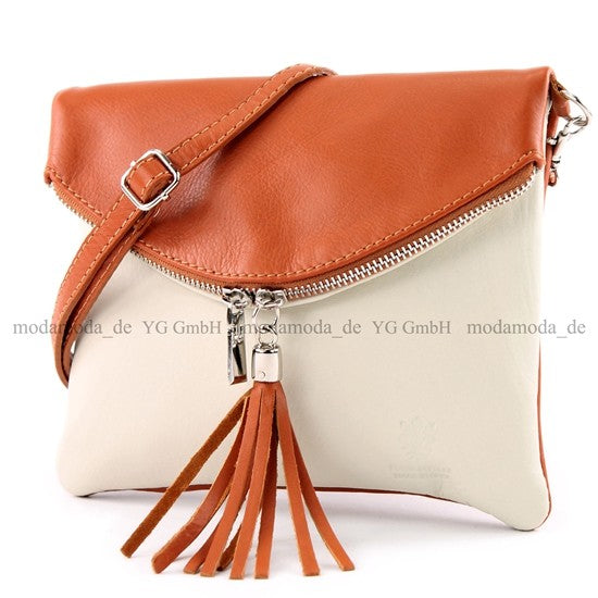 modamoda de T07 / T139 Damen Leder Umhängetasche, Klein, 2 Modelle, handmade in Italy