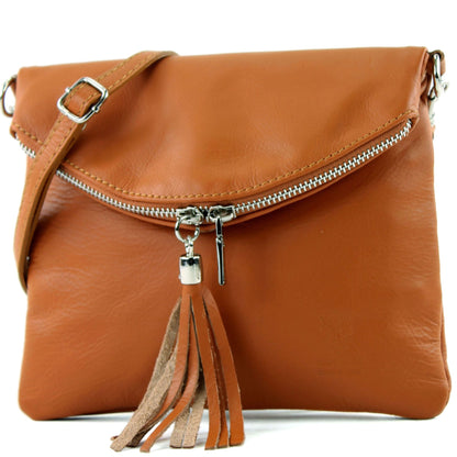 modamoda de T07 / T139 Damen Leder Umhängetasche, Klein, 2 Modelle, handmade in Italy