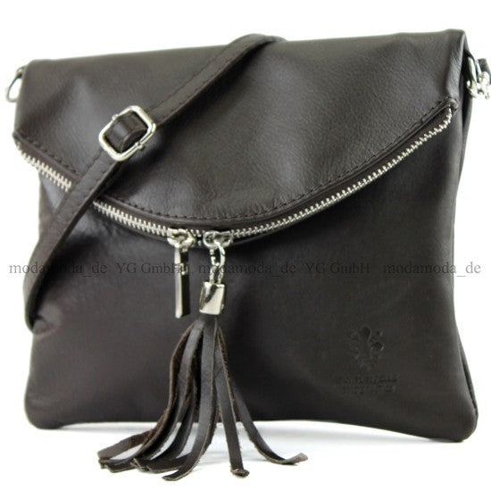 modamoda de T07 / T139 Damen Leder Umhängetasche, Klein, 2 Modelle, handmade in Italy