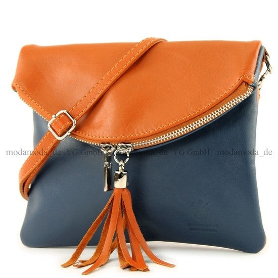 modamoda de T07 / T139 Damen Leder Umhängetasche, Klein, 2 Modelle, handmade in Italy
