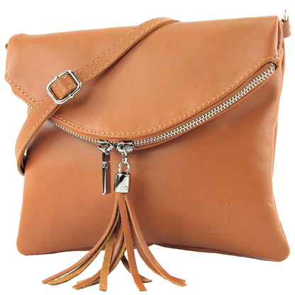 modamoda de T07 / T139 Damen Leder Umhängetasche, Klein, 2 Modelle, handmade in Italy