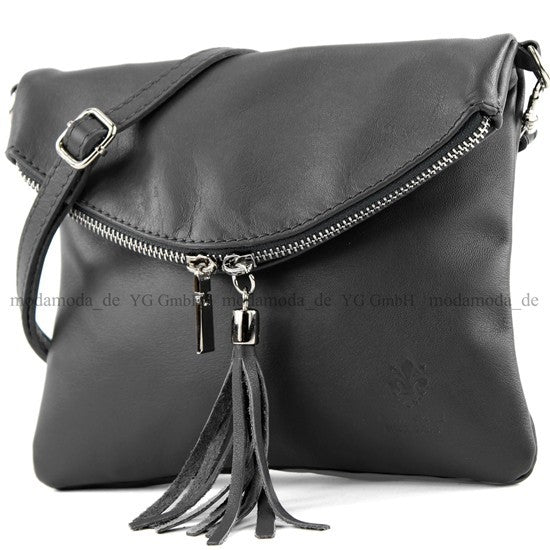 modamoda de T07 / T139 Damen Leder Umhängetasche, Klein, 2 Modelle, handmade in Italy