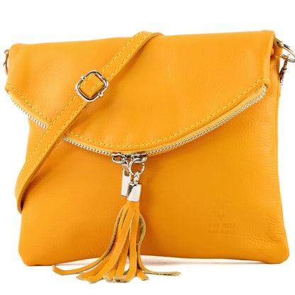 modamoda de T07 / T139 Damen Leder Umhängetasche, Klein, 2 Modelle, handmade in Italy