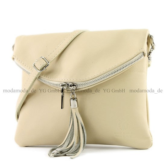 modamoda de T07 / T139 Damen Leder Umhängetasche, Klein, 2 Modelle, handmade in Italy