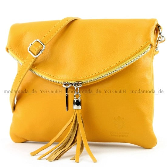 modamoda de T07 / T139 Damen Leder Umhängetasche, Klein, 2 Modelle, handmade in Italy