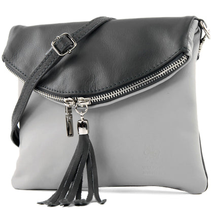 modamoda de T07 / T139 Damen Leder Umhängetasche, Klein, 2 Modelle, handmade in Italy