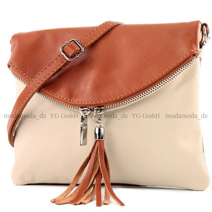modamoda de T07 / T139 Damen Leder Umhängetasche, Klein, 2 Modelle, handmade in Italy