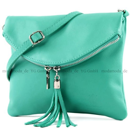 modamoda de T07 / T139 Damen Leder Umhängetasche, Klein, 2 Modelle, handmade in Italy