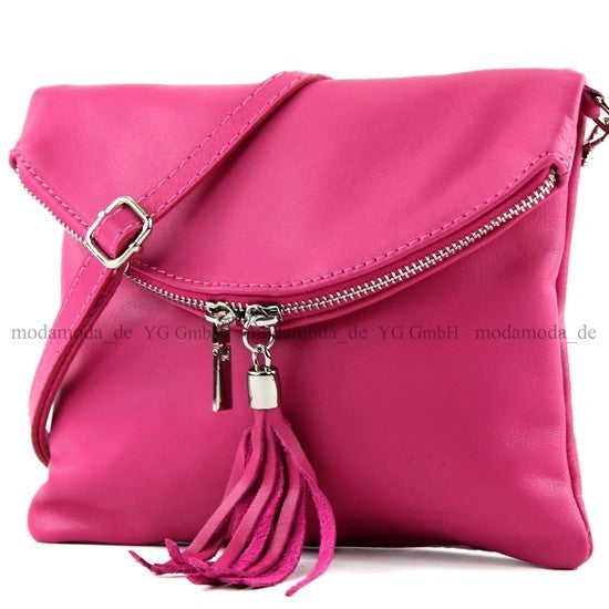 modamoda de T07 / T139 Damen Leder Umhängetasche, Klein, 2 Modelle, handmade in Italy