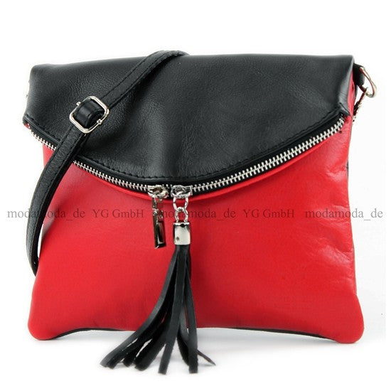 modamoda de T07 / T139 Damen Leder Umhängetasche, Klein, 2 Modelle, handmade in Italy