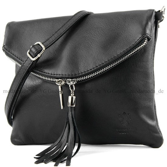 modamoda de T07 / T139 Damen Leder Umhängetasche, Klein, 2 Modelle, handmade in Italy