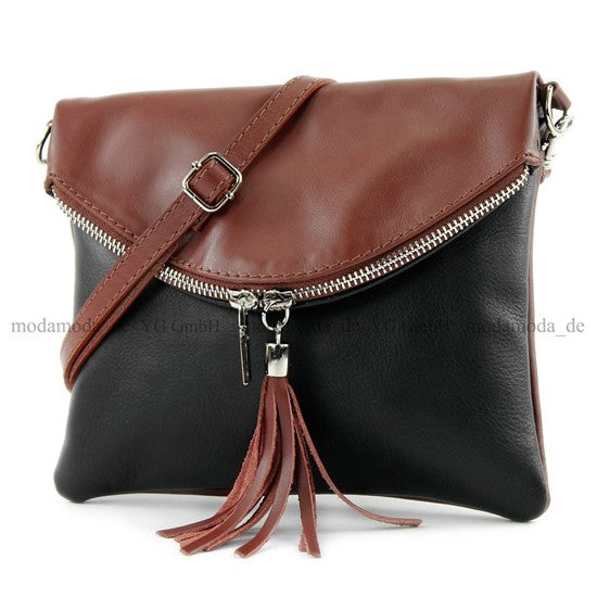 modamoda de T07 / T139 Damen Leder Umhängetasche, Klein, 2 Modelle, handmade in Italy