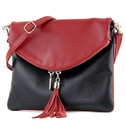modamoda de T07 / T139 Damen Leder Umhängetasche, Klein, 2 Modelle, handmade in Italy