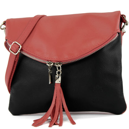 modamoda de T07 / T139 Damen Leder Umhängetasche, Klein, 2 Modelle, handmade in Italy