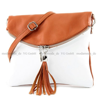 modamoda de T07 / T139 Damen Leder Umhängetasche, Klein, 2 Modelle, handmade in Italy