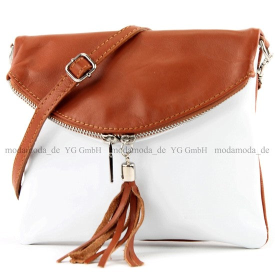 modamoda de T07 / T139 Damen Leder Umhängetasche, Klein, 2 Modelle, handmade in Italy