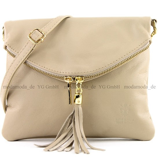 modamoda de - T139-A -  ital Umhängetasche Klein Nappaleder