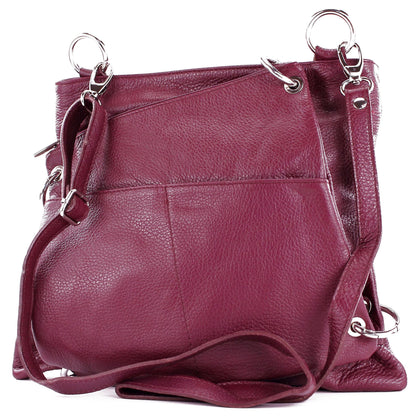 modamoda de - T140 - ital Messengertasche Umhängetasche 2in1 Leder