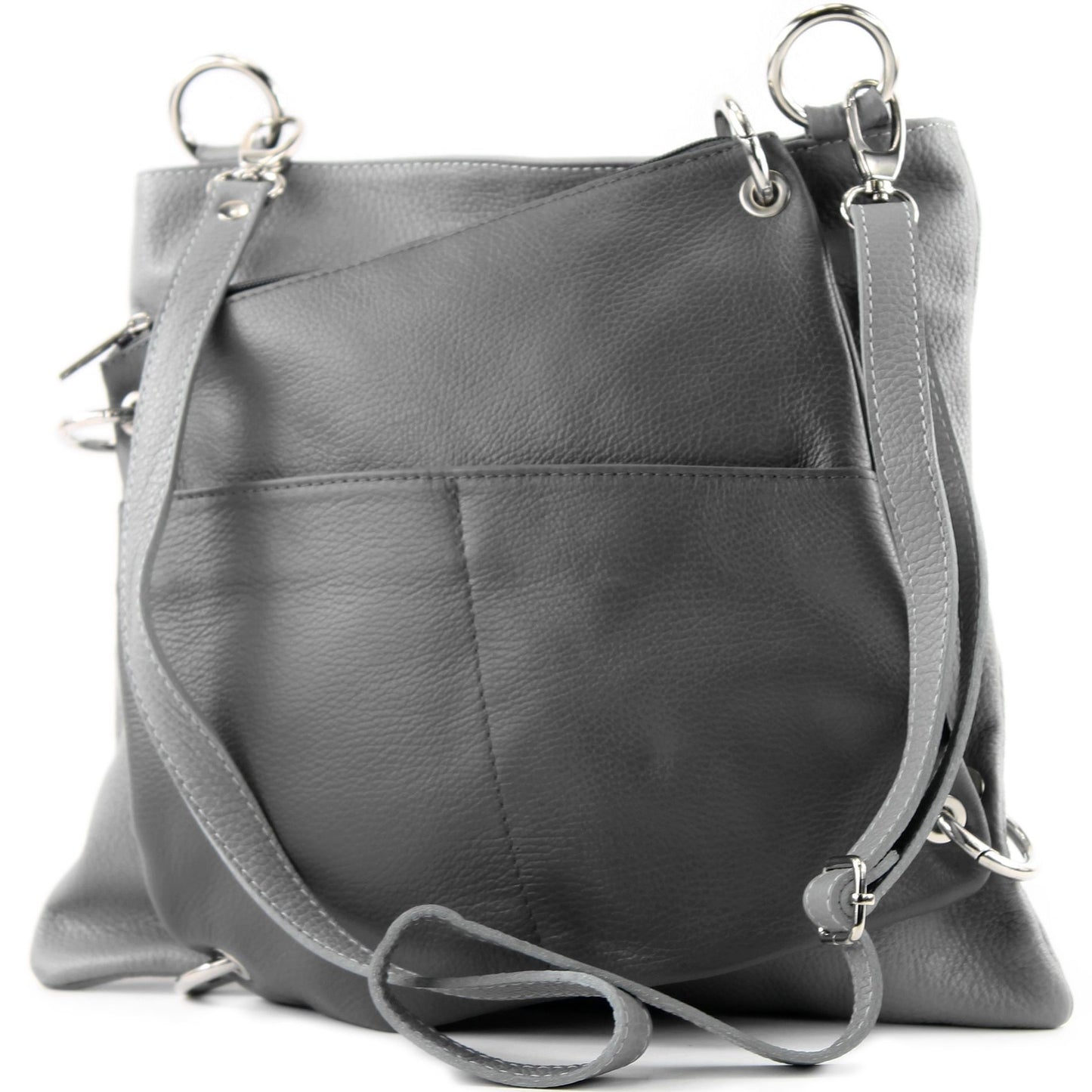 modamoda de - T140 - ital Messengertasche Umhängetasche 2in1 Leder