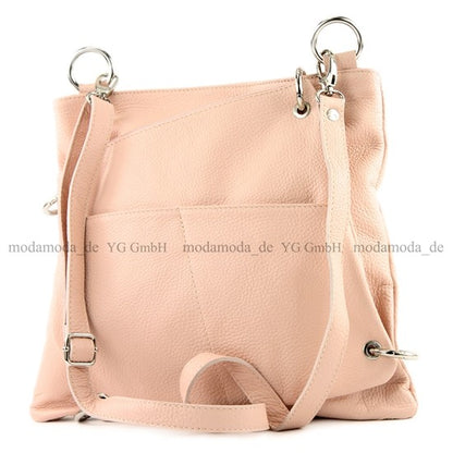 modamoda de - T140 - ital Messengertasche Umhängetasche 2in1 Leder
