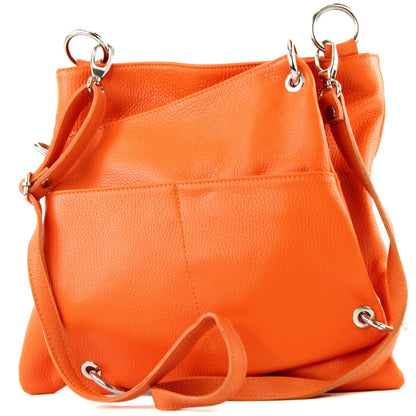 modamoda de - T140 - ital Messengertasche Umhängetasche 2in1 Leder