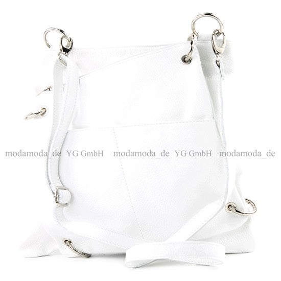 modamoda de - T140 - ital Messengertasche Umhängetasche 2in1 Leder