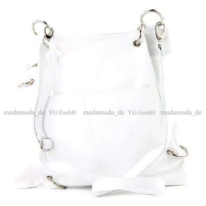 modamoda de - T140 - ital Messengertasche Umhängetasche 2in1 Leder