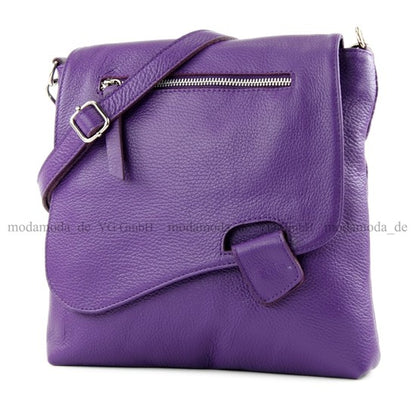 modamoda de - T146 - ital. Umhängetasche Schultertasche aus Leder