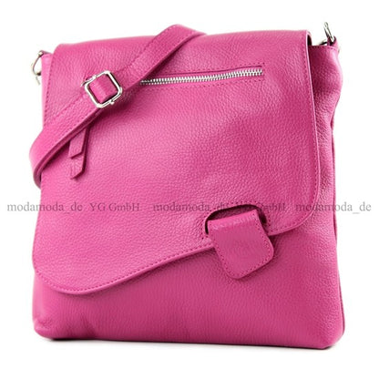 modamoda de - T146 - ital. Umhängetasche Schultertasche aus Leder
