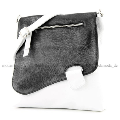 modamoda de - T146 - ital. Umhängetasche Schultertasche aus Leder