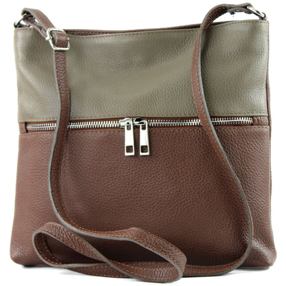 modamoda de T144 Damen Leder Umhängetasche Schultertasche Messenger bag handmade in Italy
