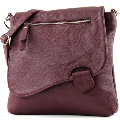 modamoda de - T146 - ital. Umhängetasche Schultertasche aus Leder