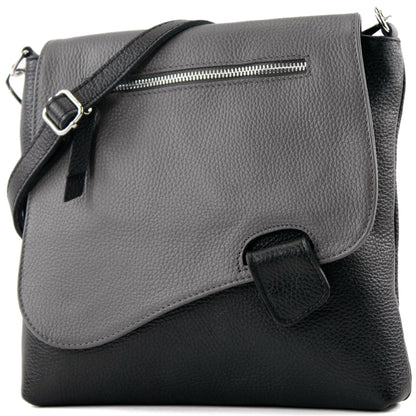 modamoda de - T146 - ital. Umhängetasche Schultertasche aus Leder