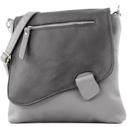 modamoda de - T146 - ital. Umhängetasche Schultertasche aus Leder
