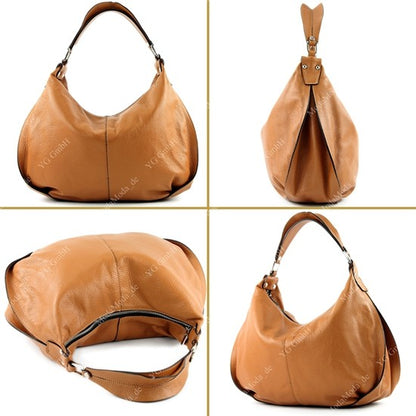 modamoda de - T149 - ital Henkeltasche Schultertasche aus Leder