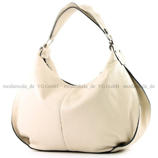 modamoda de - T149 - ital Henkeltasche Schultertasche aus Leder