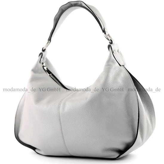 modamoda de - T149 - ital Henkeltasche Schultertasche aus Leder