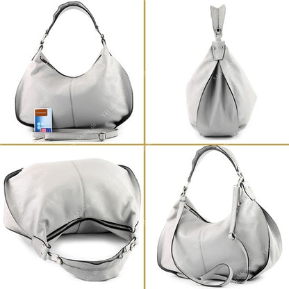 modamoda de - T149 - ital Henkeltasche Schultertasche aus Leder