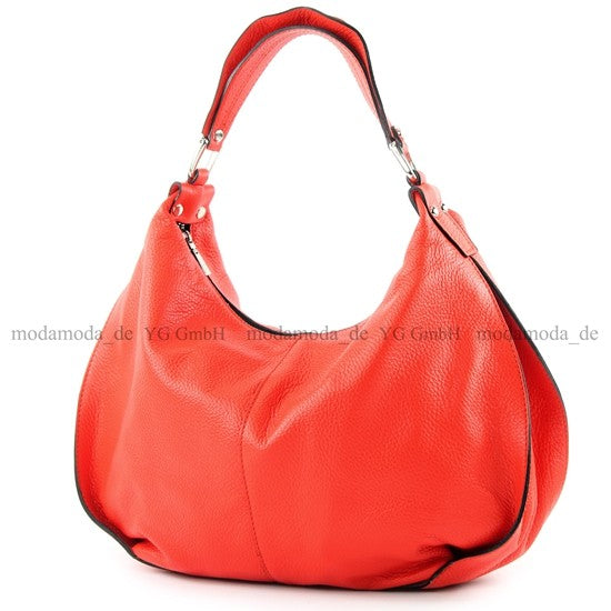 modamoda de - T149 - ital Henkeltasche Schultertasche aus Leder