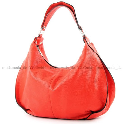 modamoda de - T149 - ital Henkeltasche Schultertasche aus Leder