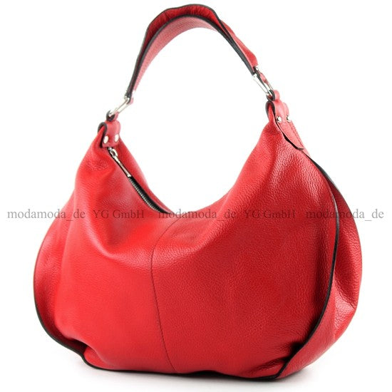 modamoda de - T149 - ital Henkeltasche Schultertasche aus Leder