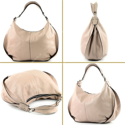 modamoda de - T149 - ital Henkeltasche Schultertasche aus Leder