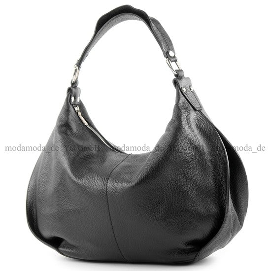 modamoda de - T149 - ital Henkeltasche Schultertasche aus Leder